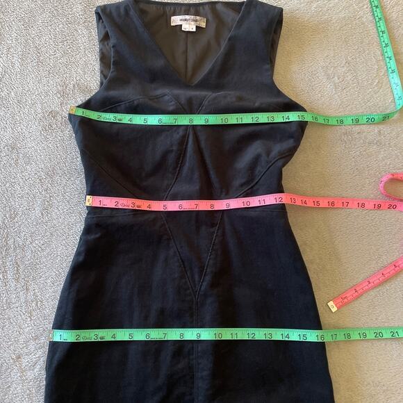Helmut Lang Dress Womens 4 Black Velveteen Full Size Zip LBD Cocktail Evening - Picture 8 of 9